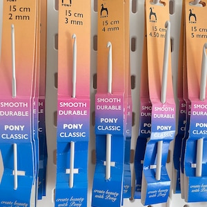 Crochet Hooks  2mm-5mm - Assorted PONY