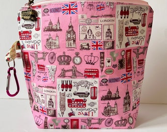 Pink Knitting project bag - SUGAR LONDON