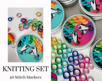 Knitting Set 40 Markers and tin - YARN RAINBOW