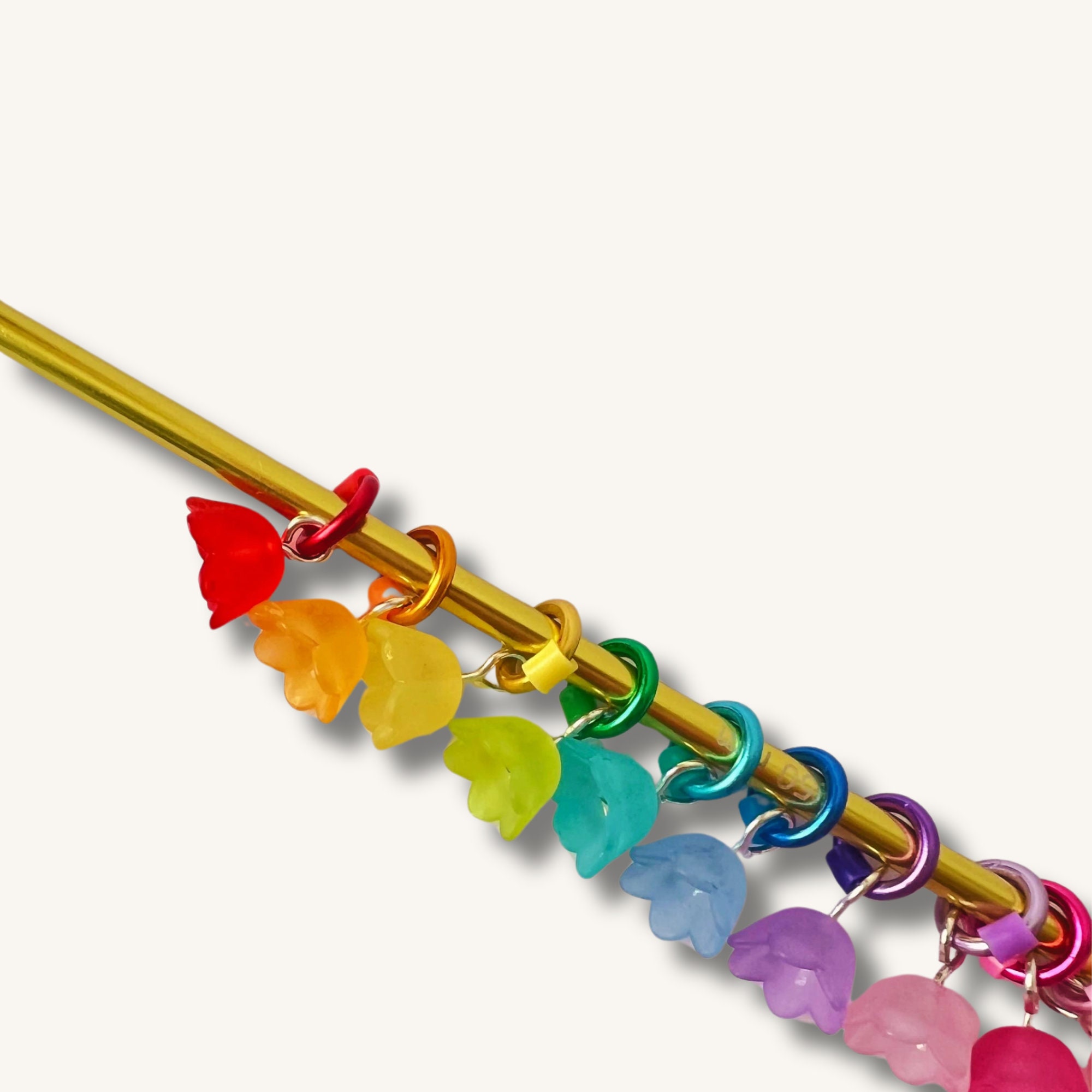 Rainbow flower Stitch markers - Jelly Flowers