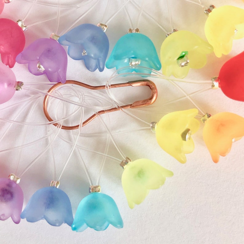 Stitch markers for knitting snag free JELLY FLOWERS Etsy