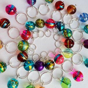 Rainbow Stitch Markers for Knitting, Glass BOMBAY SUMMER image 10