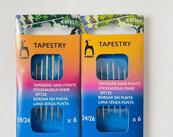 Tapestry sewing needles SIZES 18- 26 by Pony