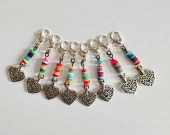 Knitting Stitch Marker Progress keepers for knitting & Crochet  - sweet Hearts