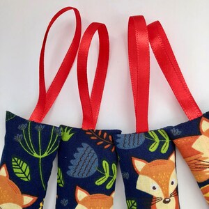 Woodland Fox Lavender Bags with Red Loops Fragrant Handmade Craft Sachets image 2