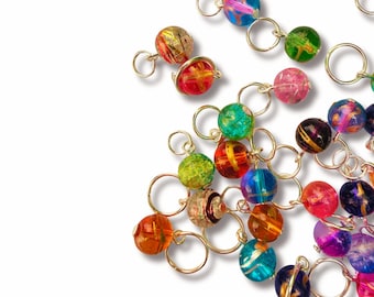 Rainbow Stitch Markers for Knitting, Glass - Bombay summer