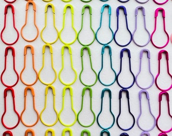 Rainbow Stitch markers for crochet, gourd bulb pins - RAINBOW