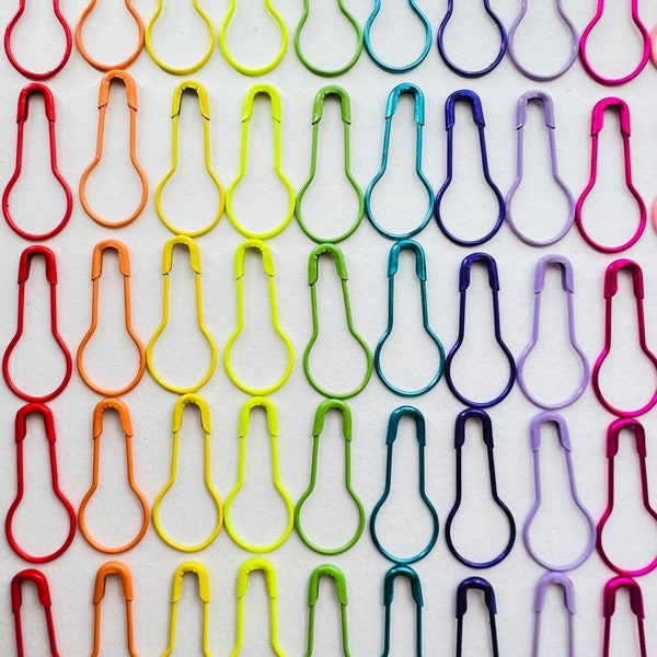 Rainbow Stitch markers for crochet, gourd bulb pins - RAINBOW