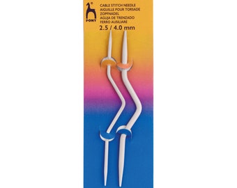 Pony Set of 2 Cable Knitting Needles for Intricate Patterns