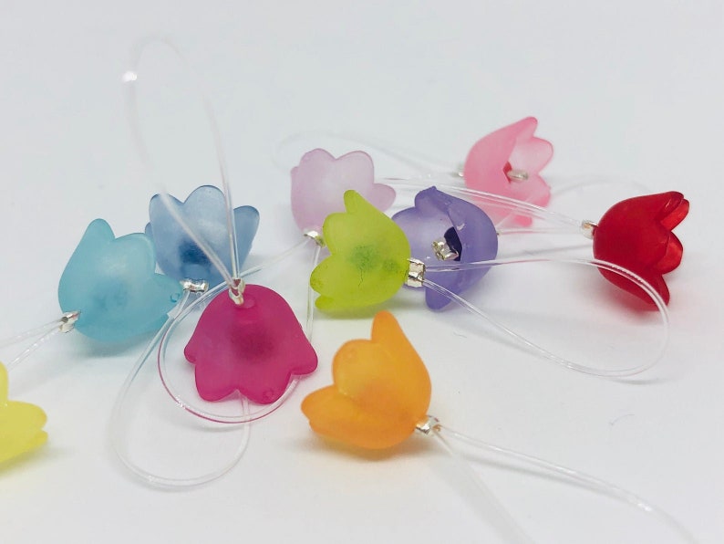 Stitch markers for knitting snag free JELLY FLOWERS Etsy