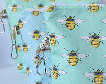 Bee-Projekttasche in Blau oder Grün Mint - BUSY BEE