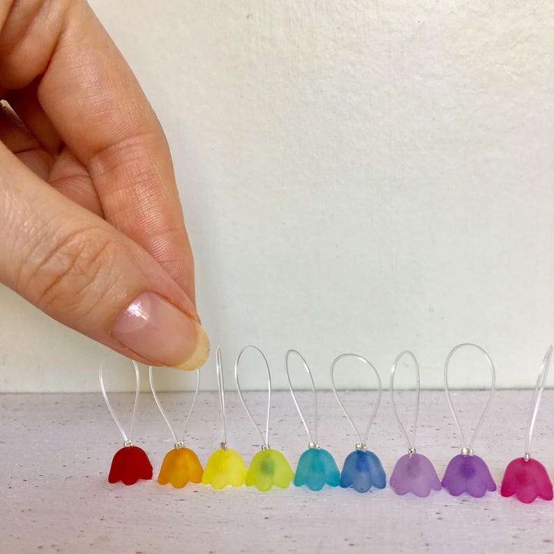 Stitch markers for knitting snag free JELLY FLOWERS Etsy