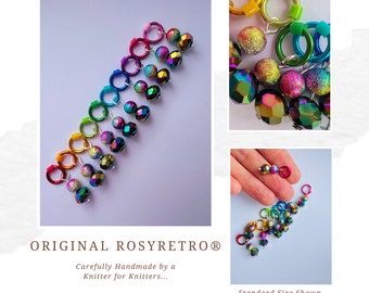 Rainbow Knitting Stitch markers Crystal - FESTIVAL OF COLOUR