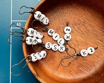 Knitting Word Stitch Markers - Letter Markers