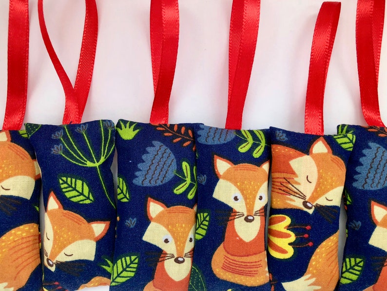 Woodland Fox Lavender Bags with Red Loops Fragrant Handmade Craft Sachets image 7