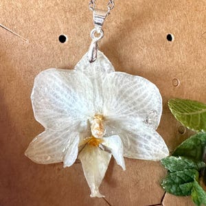 Real Orchid Pendant, Resin Dendrobium Orchid Necklace, Real Flower Pendant, Handmade Flower Jewelry, Gift for Her, Perfect Gift