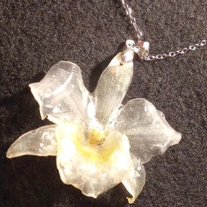 Real Orchid Pendant, Resin Orchid Necklace, Orchid Jewelry, Real Flower Pendant, Handmade Flower Jewelry, Gift for Her, Perfect Gift