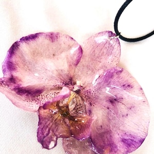 Real Orchid Pendant, Resin Orchid Necklace, Orchid Jewelry, Real Flower Pendant, Handmade Flower Jewelry, Gift for Her, Perfect Gift