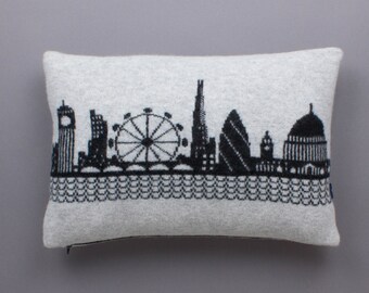 London Skyline cushion in Knitted Lambswool