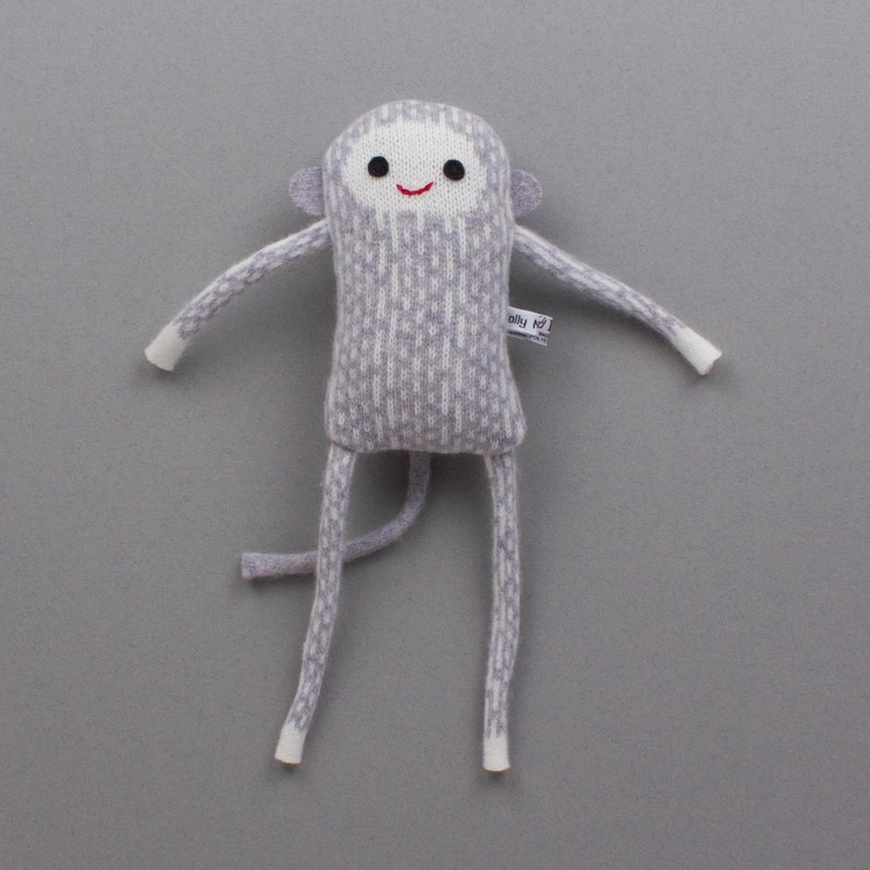 Baby Monkeys in Knitted Lambswool Gray