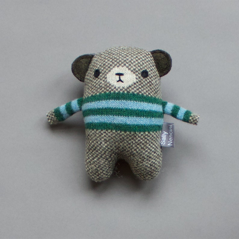 Mini Bears in Knitted Lambswool Green/Turquoise