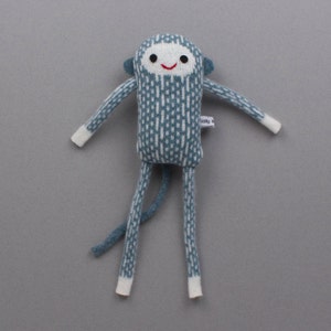 Baby Monkeys in Knitted Lambswool Blue