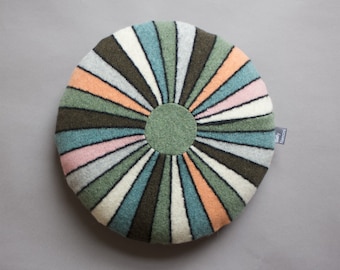 Lambswool round Kaleidoscope cushion 40cm