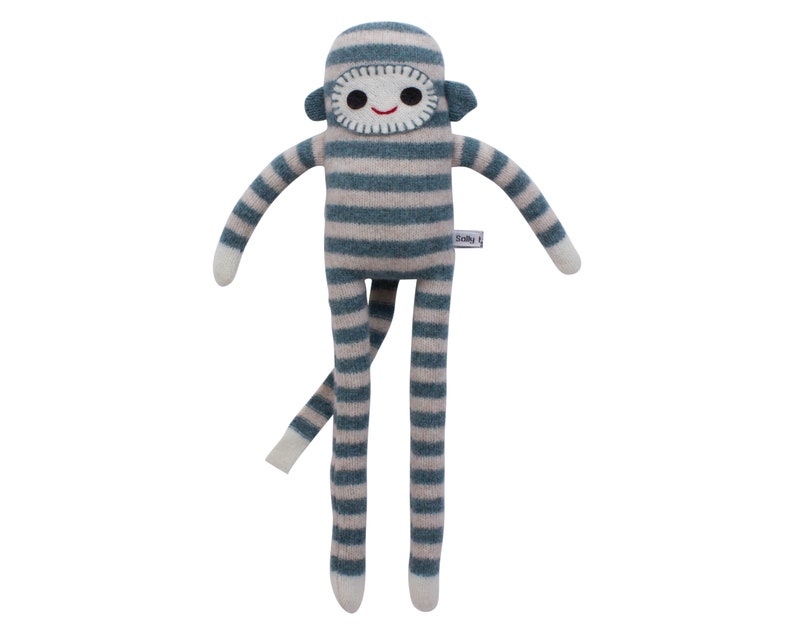Stripy Monkeys in Knitted Lambswool | Etsy