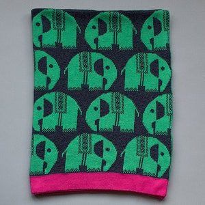 Combed Cotton Baby Blankets Elephant - green