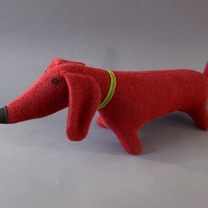 Knitted Lambswool Dachshund Dog Chestnut