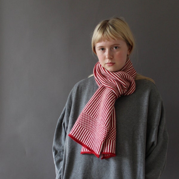 Humbug Striped Scarf in Knitted Lambswool