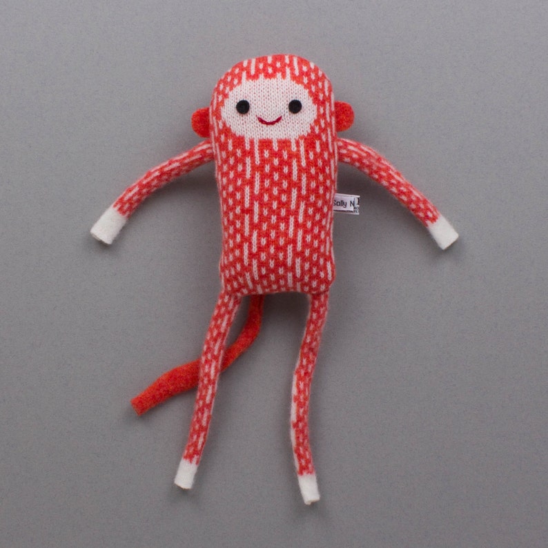 Baby Monkeys in Knitted Lambswool Orange