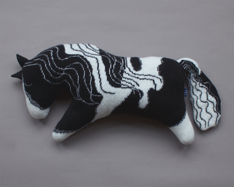 Knitted Lambswool Horse Piebald