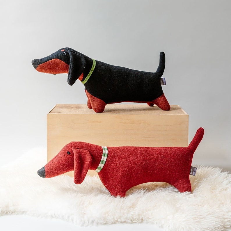 Knitted Lambswool Dachshund Dog image 1