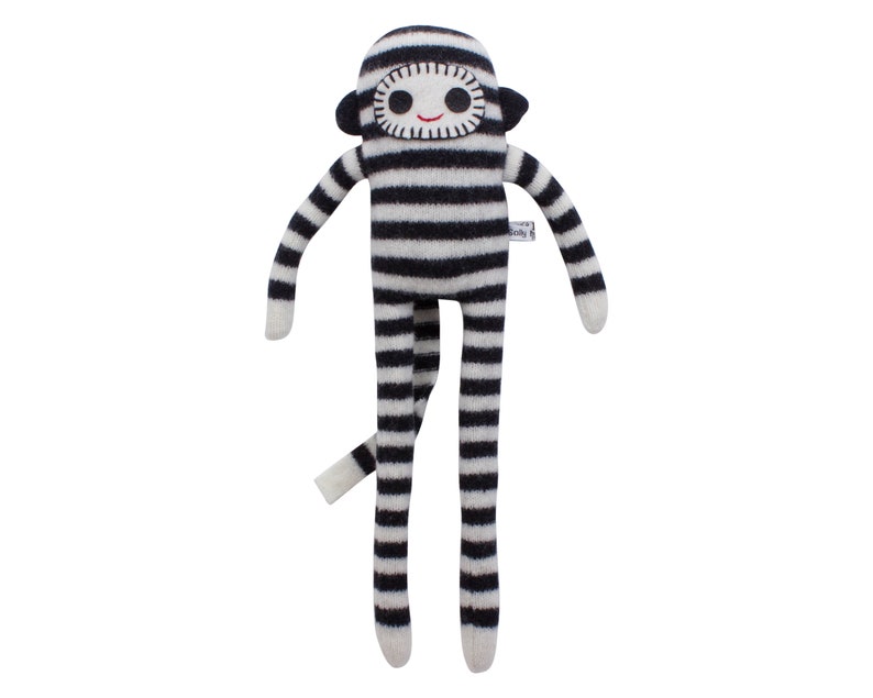 Stripy Monkeys in Knitted Lambswool | Etsy