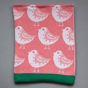 Combed Cotton Baby Blankets Bird - pink