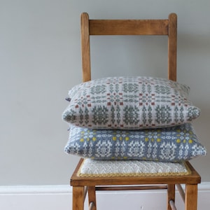 Welsh Check Cushion in Knitted Lambswool