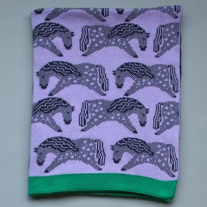 Combed Cotton Baby Blankets Horse - purple