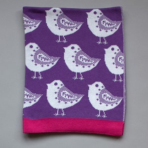 Combed Cotton Baby Blankets Bird - purple