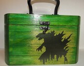 Godzilla and Mothra Wood Box Purse