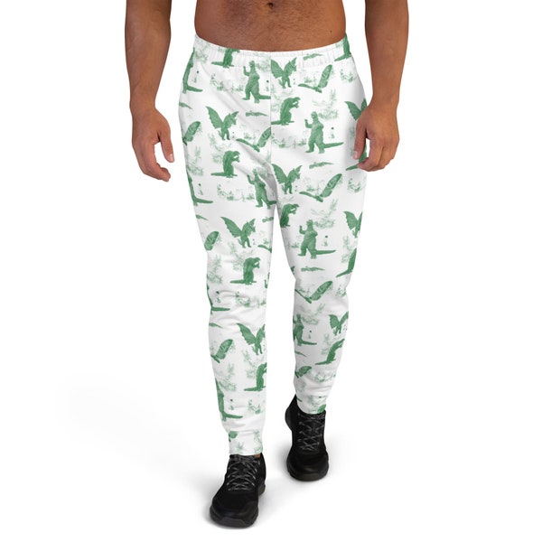 Godzilla Sweatpants Green, Godzilla Jogging pants, Mothra, King Ghidorah, Gamera, Custom Printed Made to Order