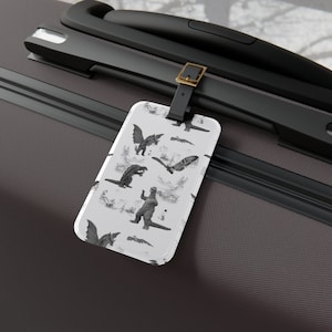 King of Monsters Luggage Tag Black Godzilla, Gamera, King Ghidorah, Mothra, Custom Made to Order