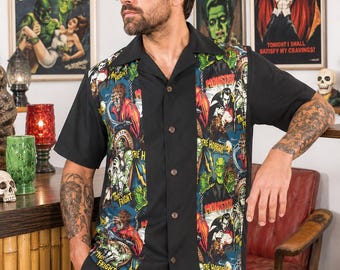Classic Monsters Shirt, Men's  Size Small to 6XL, Dracula, Mummy, Wolfman, and Frankenstein's Monster, Universal Monsters 100% Cotton