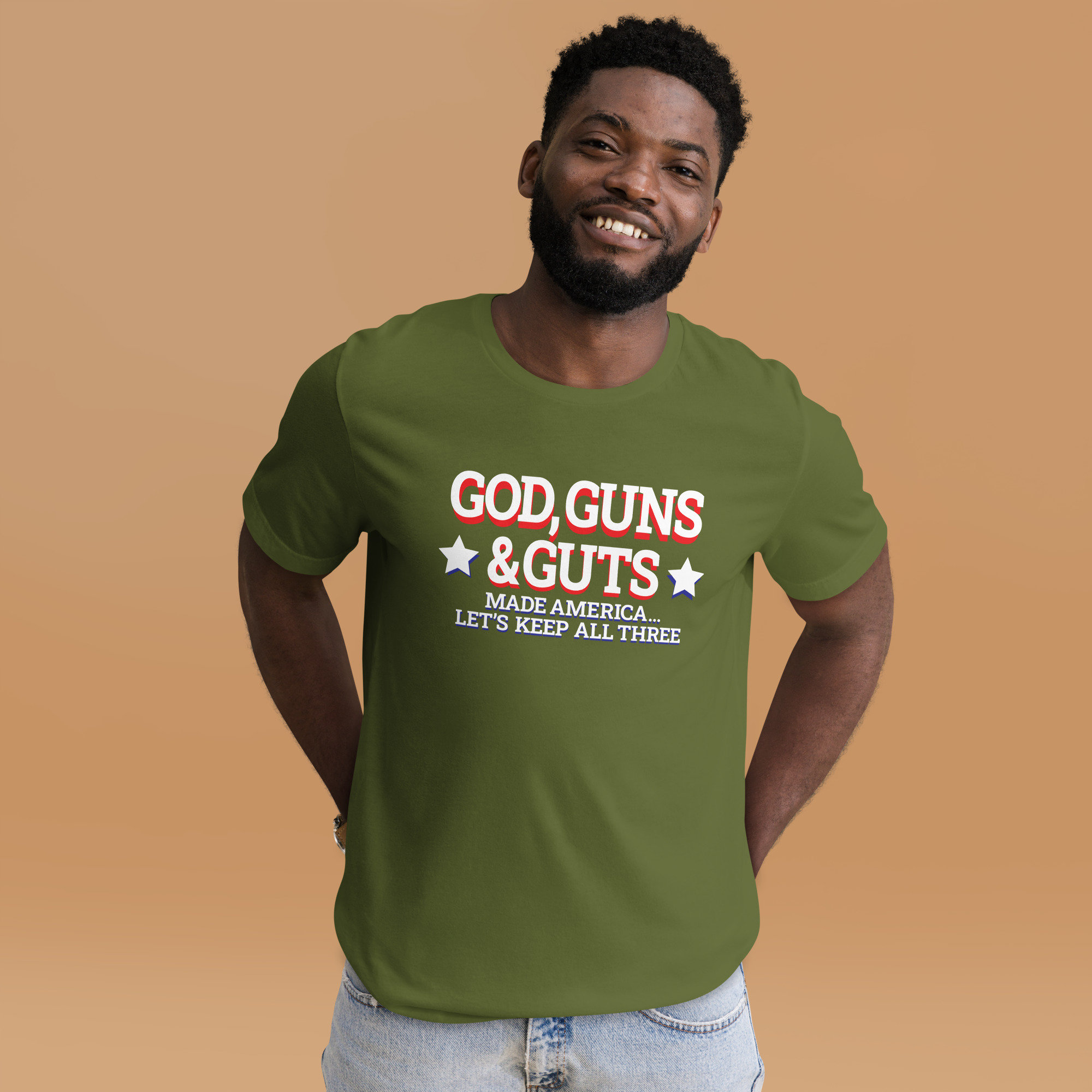 God, Guns, and Guts Made America - Mad Dog Murdoch A-team T-shirt