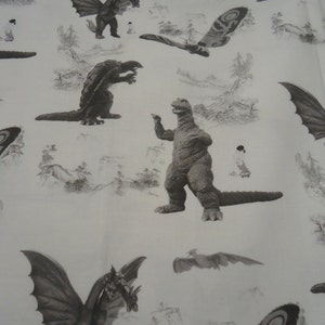 Godzilla, Mothra, King Ghidorah, and Gamera Mens Shirt Size small to 6XL , Godzilla Toile print 100% Cotton Panel Shirt Custom Made to order image 4