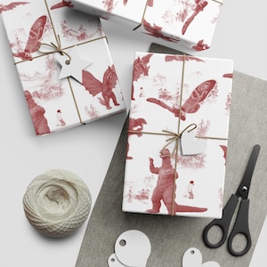 King of Monsters Gift Wrapping Paper Sheet, 1pc 30 by 36 inches, Godzilla, Gamera, King Ghidorah, Mothra, Custom Made to Order