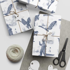 Wrapping Paper, Kaiju King of Monsters, Gift Wrap Sheets 30 by 36 inches, Unique Design, Monster Lover Gift,
