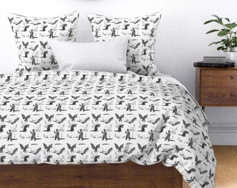 King of Monsters Duvet Cover – 100% Italian Cotton Sateen Godzilla Kaiju Print, Twin to King/Cal King Sizes