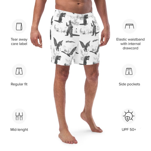 godzilla swim trunks