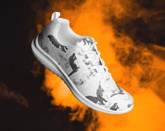 King of Monsters Women’s Athletic Shoes,  Godzilla, Gamera, King Ghidorah, Mothra, Custom Made to Order